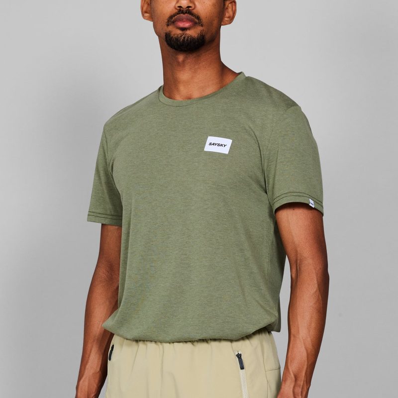 SAYSKY Clean Motion T-shirt T-SHIRTS 3005 - GREEN MELANGE