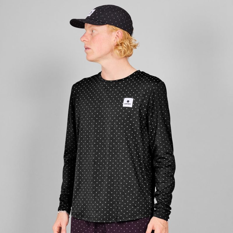 SAYSKY Reflective Polka Pace Long sleeve LONG SLEEVES 1018 - BLACK AOP